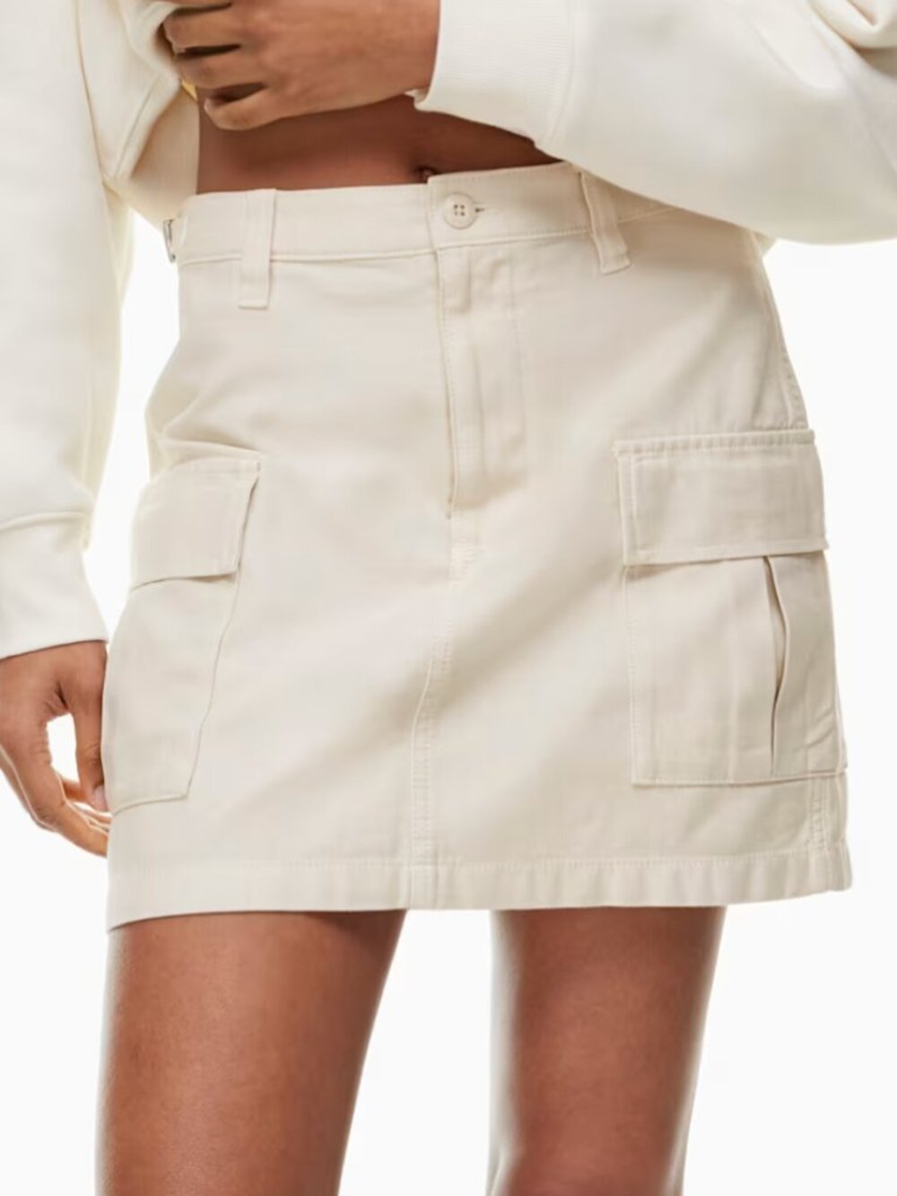 Aritzia TNA Supply Cargo Micro Skirt β GD Light Birch / White - Size 8